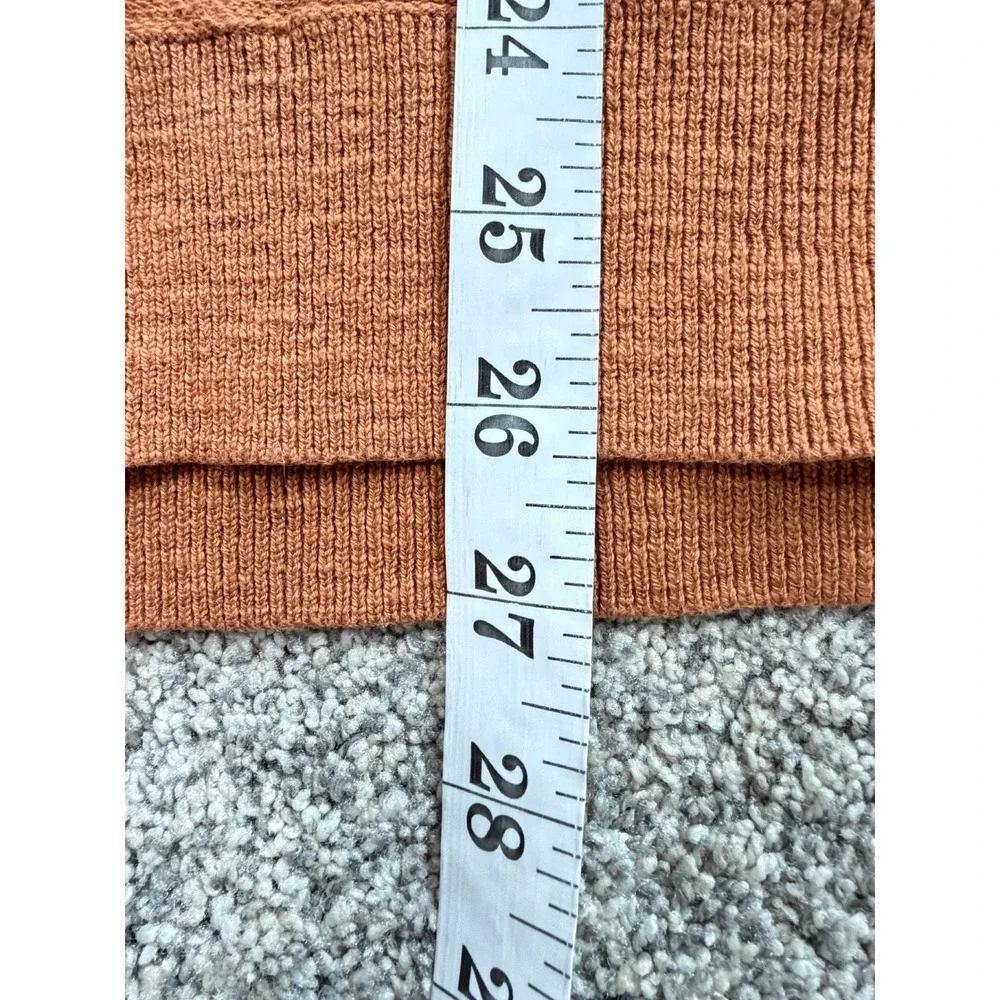 Alesbury Men Crewneck Sweater Burnt Orange Rust Long Sleeve Knit 100% Cotton Med